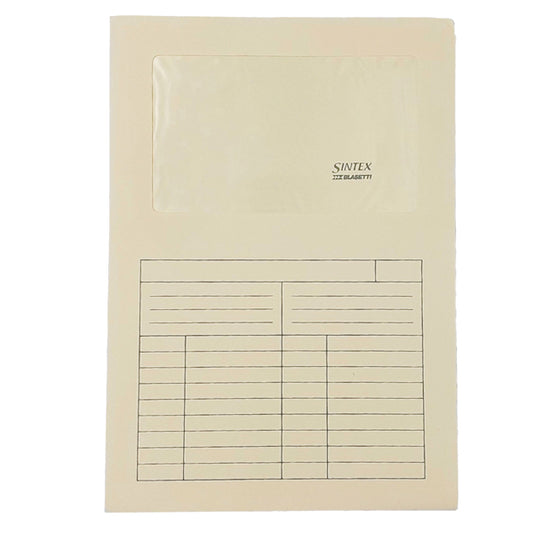 BLASETTI - 0582 - Cartellina a L con finestra Sintex - 120 gr - A4 - avorio - Blasetti - conf. 50 pezzi - 77420 -  Conf. da 1 Pz.
