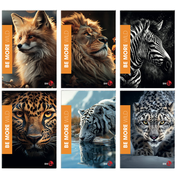 BM - 0120560 - Maxiquaderno Be More Wild - A4 - rigo di 1a - 36+2 fogli - 100gr - BM - 81924 -  Conf. da 10 Pz.