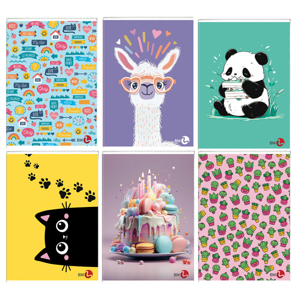 BM - 0111749 - Maxiquaderno Bambina fantasia - A4 - rigo di 3a - 40+2 fogli - 80gr - BM - 82562 -  Conf. da 10 Pz.