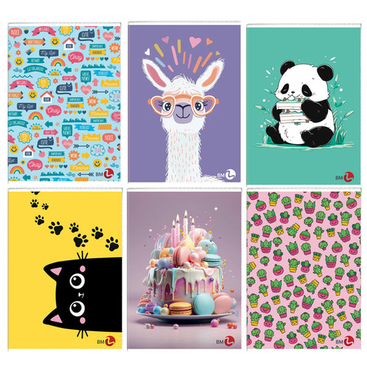 BM - 0111749 - Maxiquaderno Bambina fantasia - A4 - rigo di 3a - 40+2 fogli - 80gr - BM - 82562 -  Conf. da 10 Pz.