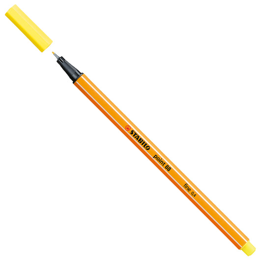 STABILO - 88-24 - Fineliner Point 88 - tratto 0,4 mm - giallo limone 24 - Stabilo - 83134 -  Conf. da 10 Pz.