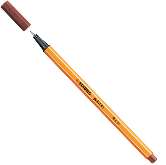 STABILO - 88-75 - Fineliner Point 88 - tratto 0,4 mm - terra di siena bruciata 75 - Stabilo - 83139 -  Conf. da 10 Pz.
