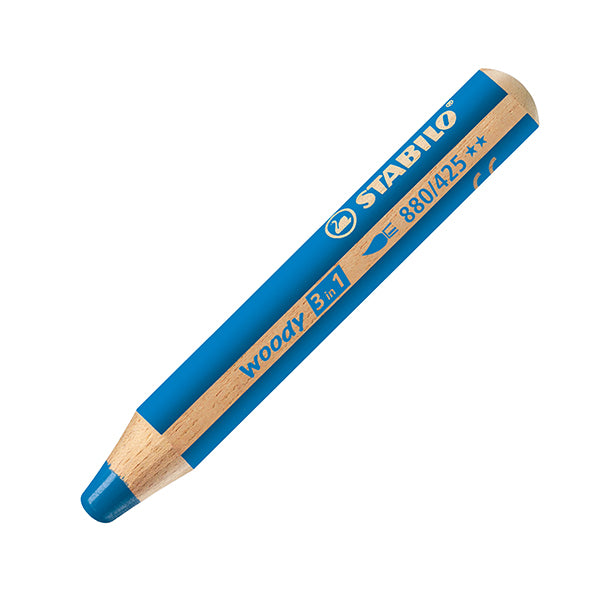 STABILO - 880-425 - Pastelli Woody 3 in 1 - diametro mina 10 mm - blu scuro - Stabilo - 84612 -  Conf. da 5 Pz.