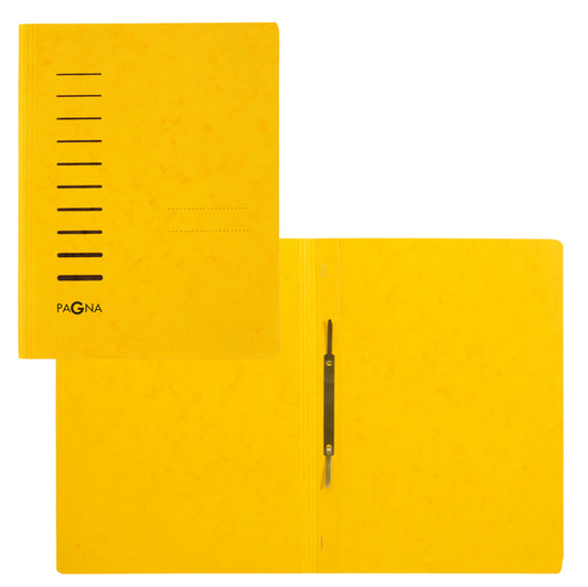 PAGNA - P28001-05 - Cartellina semplice con pressino- 265 gr - A4 - cartone pressato - giallo - Pagna - 86943 -  Conf. da 25 Pz.