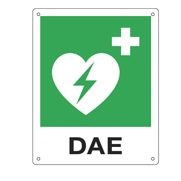 CARTELLI SEGNALATORI - E20109X - Cartello da muro - DAE - per defibrillatore - 25 x 31 cm - Cartelli segnalatori - 87389 -  Conf. da 1 Pz.