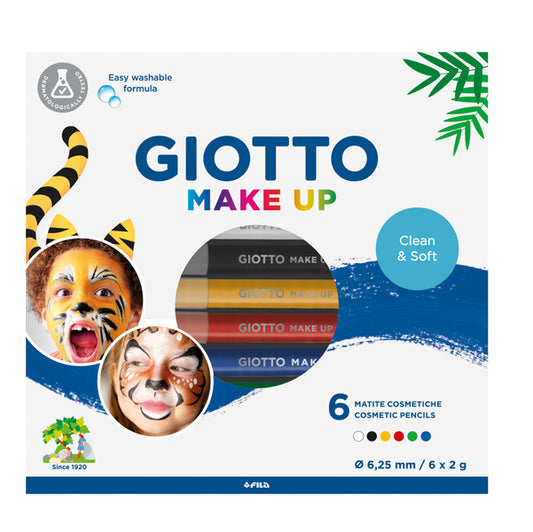 GIOTTO - 474000 - Matite cosmetiche Make Up - mina diam. 6,25 mm - colori classici - Giotto - conf. 6 pezzi - 88323 -  Conf. da 1 Pz.