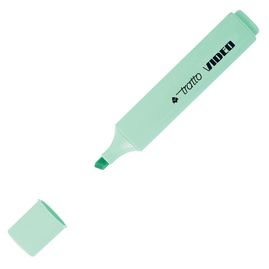 TRATTO - 833518 - Evidenziatore Tratto Video pastel  - punta a scalpello - tratto da 1,0mm-5,0mm - verde pastel - Tratto - 88918 -  Conf. da 12 Pz.
