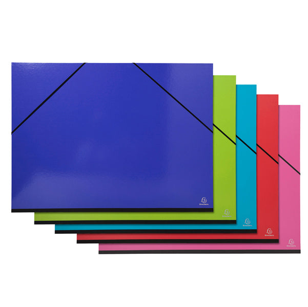 EXACOMPTA - 25829E - Cartella porta disegni con elastico angolare Iderama - 50 x 65 cm - cartoncino plastificato - colori assortiti - Exacompta - 89302 -  Conf. da 5 Pz.