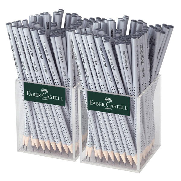 FABER-CASTELL - 117023 - Matite grafite Grip - HB - fusto silver - Faber Castell - expo 144 pezzi - 90581 -  Conf. da 1 Pz.