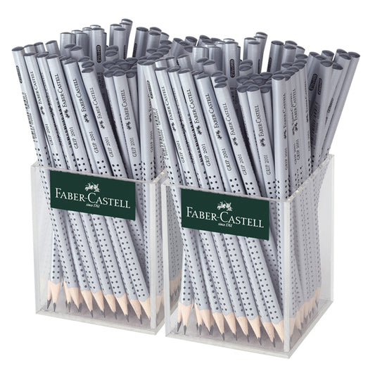 FABER-CASTELL - 117023 - Matite grafite Grip - HB - fusto silver - Faber Castell - expo 144 pezzi - 90581 -  Conf. da 1 Pz.