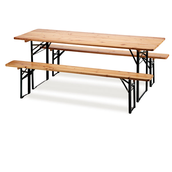 Garden Friend - S1011601 - Set birra pieghevole - legno-verde scuro - Garden Friend - set 3 elementi - 91686 -  Conf. da 1 Pz.