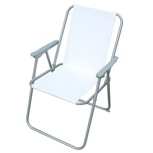 Garden Friend - S1526011 - Sedia pieghevole Relax - 76 x 47 x 53 cm - acciaio verniciato-PVC - bianco - Garden Friend - 91692 -  Conf. da 1 Pz.