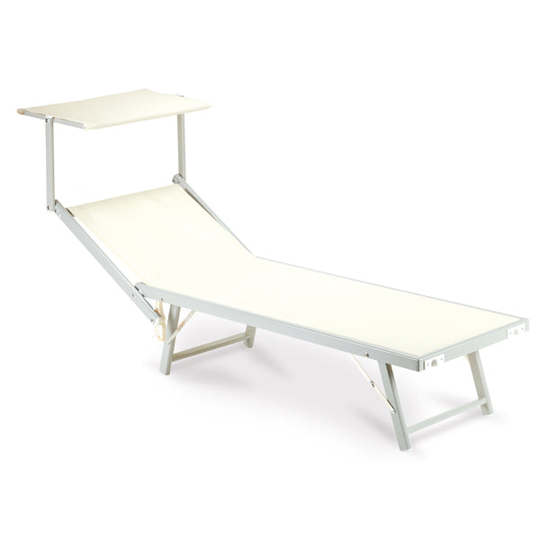 Garden Friend - L1532420 - Lettino con copertura Ibiza - 36 x 186 x 59 cm - alluminio-texilene - beige - Garden Friend - 91698 -  Conf. da 1 Pz.