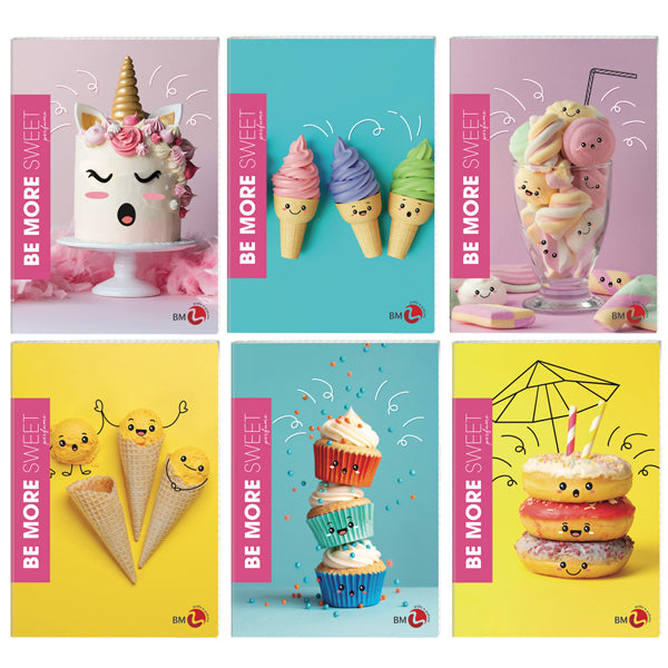 BM - 0122275 - Maxiquaderno Be More Sweet - A4 - 1 rigo - 36+2 fogli - 100gr - BM - 92587 -  Conf. da 10 Pz.