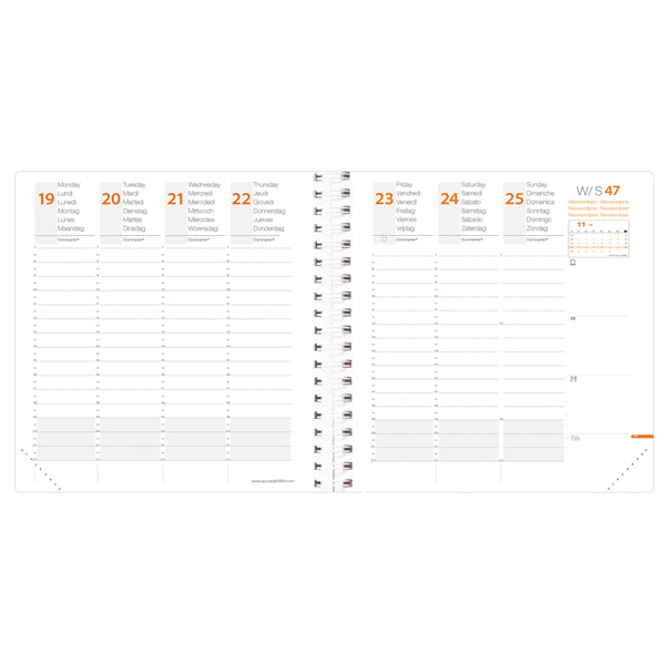 QUOVADIS - 540123Q - Agenda settimanale Time&Life 2027 - 16 x 16 cm - rosa cangiante - Quo Vadis - 92992 -  Conf. da 1 Pz.