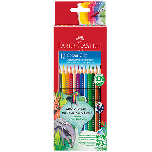 FABER-CASTELL - 112469 - Matite colorate Color Grip - acquerellabili - Faber-Castell - scatola 12 pezzi - 93085 -  Conf. da 1 Pz.