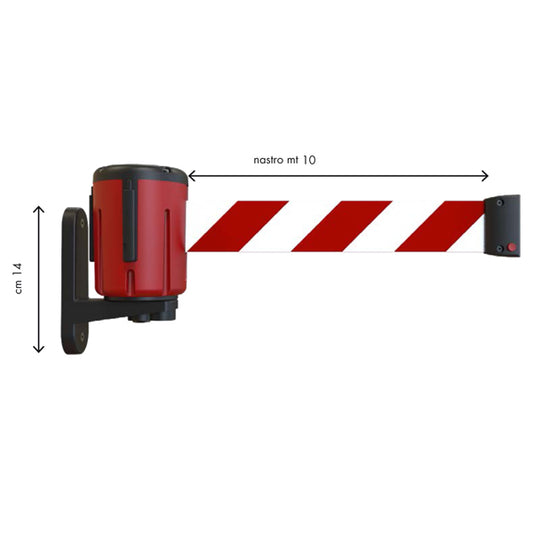 STUDIO T - 1214229 - Kit testina Rondo Tensa - con fissaggio magnetico - nastro estensibile 10 m - rosso-bianco - Studio T - 94343 -  Conf. da 1 Pz.