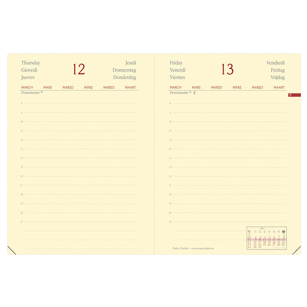 QUOVADIS - 617014Q - Agenda giornaliera Daily Pocket Prestige Silk 2027 - 8,5 x 13 cm - nero - Quo Vadis - 94607 -  Conf. da 1 Pz.