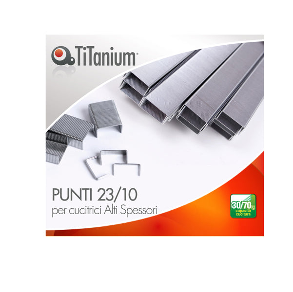 TITANIUM - D1432 - Punti metallici 23-10 - TiTanium - conf. 1000 pezzi - 95260 -  Conf. da 20 Pz.