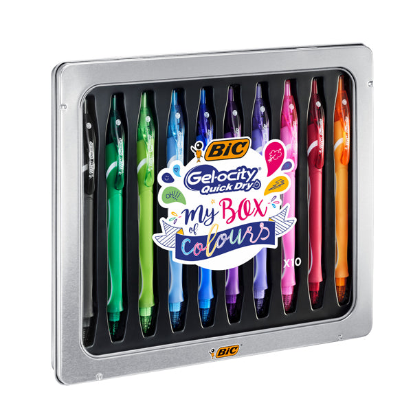 BIC - 972040 - Penna a sfera Gelocity quick dry - punta 0,7mm - colori assortiti - BIC - astuccio 10 pezzi - 95645 -  Conf. da 1 Pz.