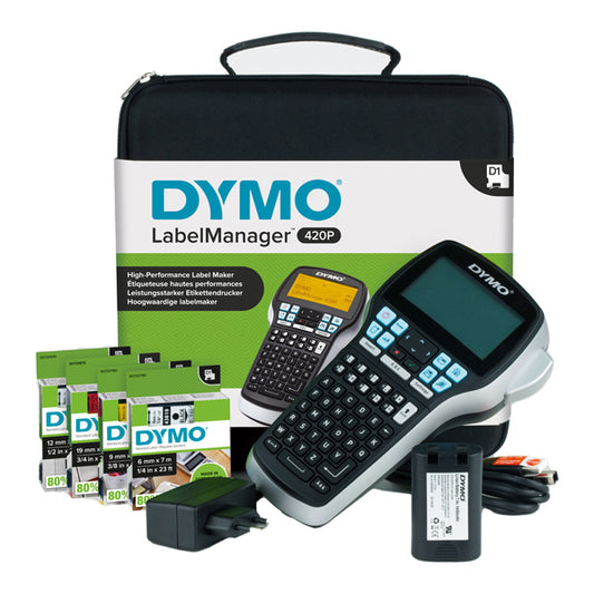 DYMO - S0915480 - Etichettatrice Label Manager 420P - in kit 4 nastri D1 inclusi - Dymo - 96525 -  Conf. da 1 Pz.