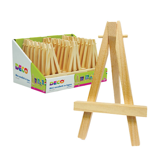 DECO - 12698 - Mini cavalletto - 7 x 12 cm - legno - Deco - conf. 24 pezzi - 96607 -  Conf. da 1 Pz.