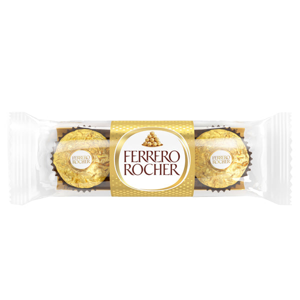 FERRERO - FERO3 - Praline Rocher - gusto cioccolato-nocciola - Ferrero - conf. 3 pezzi - 96823 -  Conf. da 16 Pz.