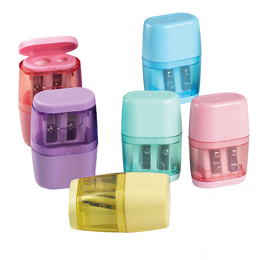 RI.PLAST - 360180 - Temperino Colorosa Pastel - con serbatoio - 2 fori - colori assortiti - RiPlast - conf. 18 pezzi - 96968 -  Conf. da 1 Pz.