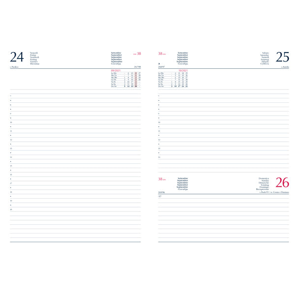 No Brand - 9101XMT04 - Agenda giornaliera 2027 - copertina in carta imbottita - 14,5 x 20,5 cm - verde - 98524 -  Conf. da 1 Pz.