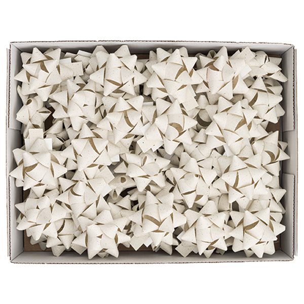 BRIZZOLARI - 02739525 - Stelle di nastro carta erba - 15 mm x diam. 6,5 cm - avorio - Brizzolari - conf. 50 pezzi - 99268 -  Conf. da 1 Pz.