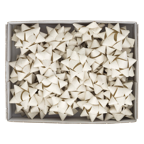 BRIZZOLARI - 02739625 - Stelle di nastro carta erba - 20 mm x diam. 9 cm - avorio - Brizzolari - conf. 36 pezzi - 99269 -  Conf. da 1 Pz.