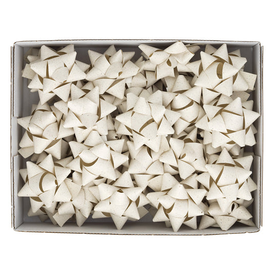 BRIZZOLARI - 02739625 - Stelle di nastro carta erba - 20 mm x diam. 9 cm - avorio - Brizzolari - conf. 36 pezzi - 99269 -  Conf. da 1 Pz.