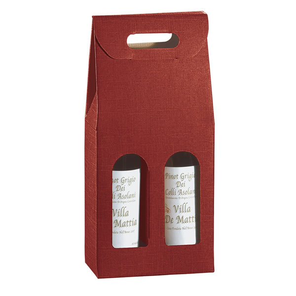 SCOTTON - 36108C - Scatola - 2 bottiglie - 18 x 9 x 38,5 cm - cartone seta - bordeaux - Scotton - 99302 -  Conf. da 5 Pz.