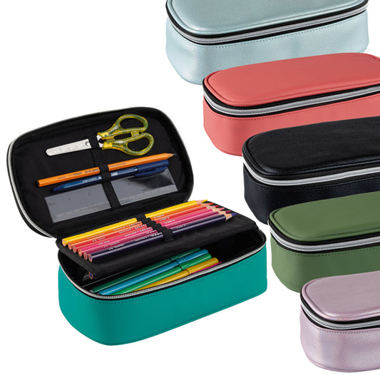 FAVORIT - 400184017 - Portapenne ovale XL 13 x 22 x 7 cm - colori assortiti - Favorit - 99746 -  Conf. da 12 Pz.