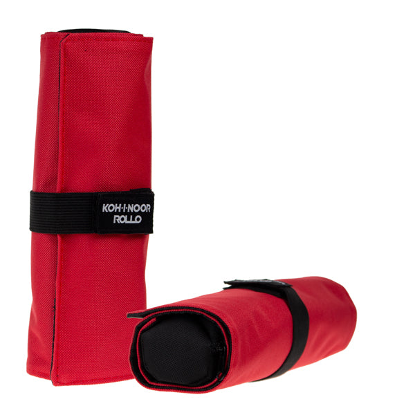 KOH.I.NOOR - DJTR-24 - Astuccio arrotolabile Roller - con astuccio zip interno - 24 scomparti - 7,5 x 21,5 cm - tessuto - rosso - Koh-I-Noor - 99971 -  Conf. da 1 Pz.