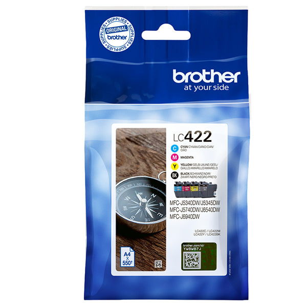 BROTHER - LC422VAL - Brother - Kit Cartucce - Nero- Ciano-Magenta-Giallo - LC422VAL  - 550 pag - BROLC422VAL -  Conf. da 1 Pz.