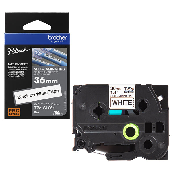 BROTHER - TZESL261 - Brother - Nastro - Nero-Bianco - TZE-SL261 - 36mm x 8mt - BROTZESL261 -  Conf. da 1 Pz.
