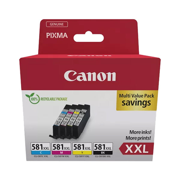 CANON - 1998C007 - Canon - Cartuccia ink Multipack  - BK-C-M-Y -  CL-581XXL - 1998C007 - CANCLI581XXL -  Conf. da 1 Pz.