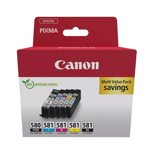 CANON - 2078C007 - Canon - Cartuccia ink - PGBK-M-Y-C -PGI-580-CLI-581- 2078C007 - CANPGI580MP -  Conf. da 1 Pz.