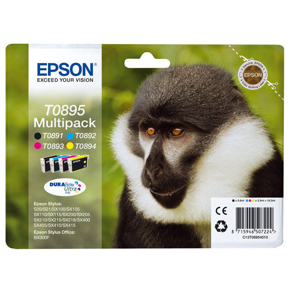EPSON - C13T08954010 - Epson - Cartuccia ink - C-M-Y-K - T0895 - C13T08954010 - C-M-Y 3,5ml cad - K 5,8ml - EPST08954010 -  Conf. da 1 Pz.