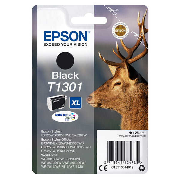 EPSON - C13T13014012 - Epson - Cartuccia ink - Nero - T1301 - C13T13014012 - 25,4ml - EPST13014012 -  Conf. da 1 Pz.
