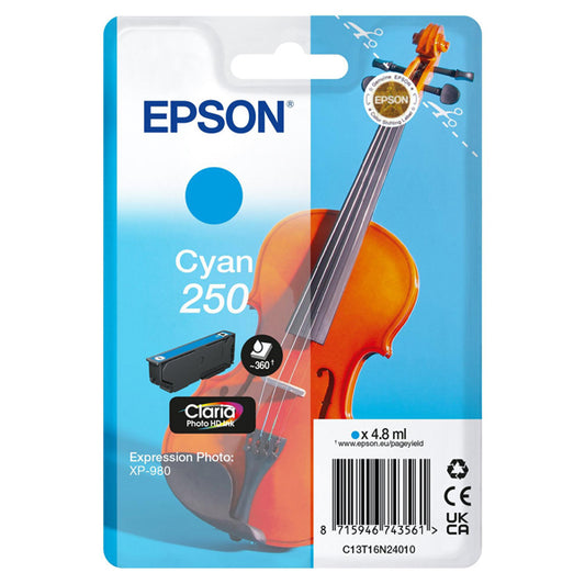 EPSON - C13T16N24010 - Epson - Cartuccia - Ciano  - 205 - Violin Claria- C13T16N24010 - 4,8 ML - EPST16N24010 -  Conf. da 1 Pz.