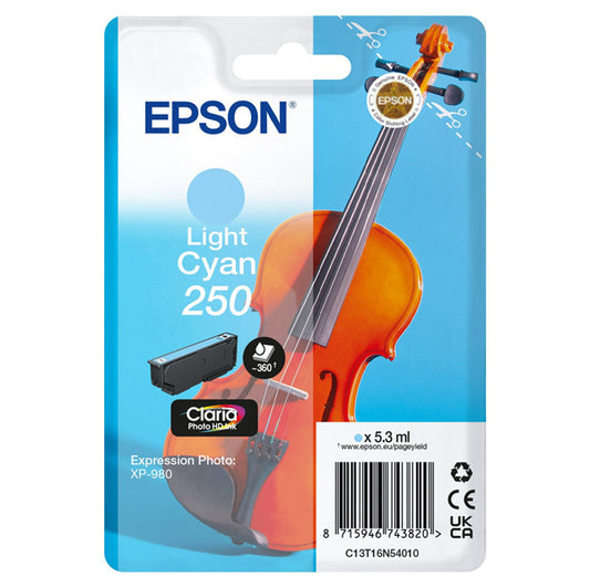 EPSON - C13T16N54010 - Epson - Cartuccia - Ciano Light  - 205 - Violin Claria- C13T16N54010 - 4,8 ML - EPST16N54010 -  Conf. da 1 Pz.