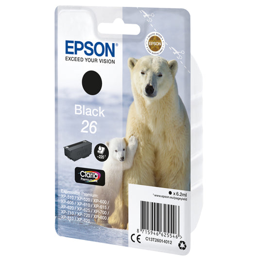 EPSON - C13T26014012 - Epson - Cartuccia ink - 26 - Nero - C13T26014012 - 6,2ml - EPST26014012 -  Conf. da 1 Pz.