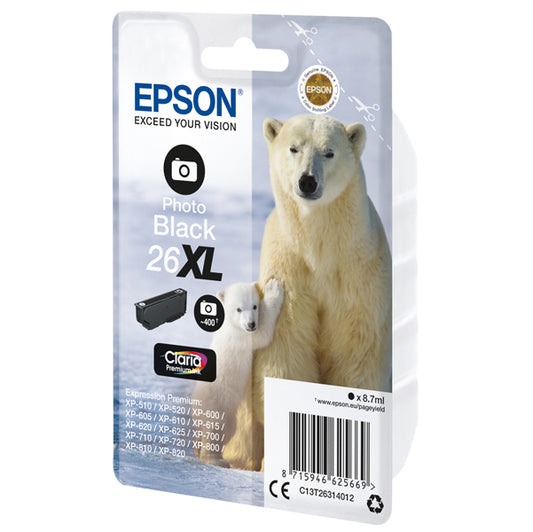 EPSON - C13T26314012 - Epson - Cartuccia ink - 26XL - Nero Photo - C13T26314012 - 8,7ml - EPST26314012 -  Conf. da 1 Pz.