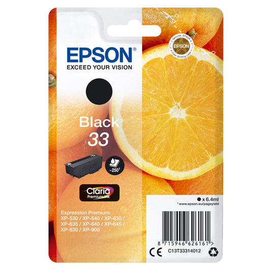 EPSON - C13T33314012 - Epson - Cartuccia ink - 33 - Nero - C13T33314012 - 6,4ml - EPST33314012 -  Conf. da 1 Pz.