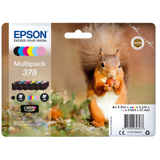 EPSON - C13T37884010 - Epson - Cartuccia ink - 378 - C-M-Y-C CH-M CH-K - C13T37884010 - C-M-Y 4,1ml - C CH-M CH 4,8ml - K 5,5ml - EPST37884010 -  Conf. da 1 Pz.