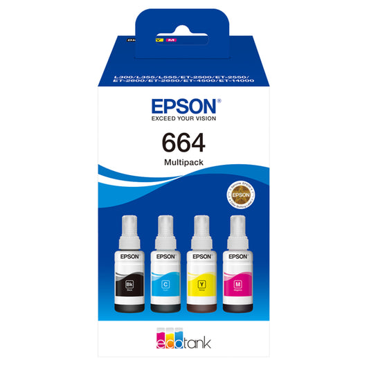 EPSON - C13T664640 - Epson Multipack 4 colori 664 EcoTank_BK-C-M-Y - EPST664640 -  Conf. da 1 Pz.