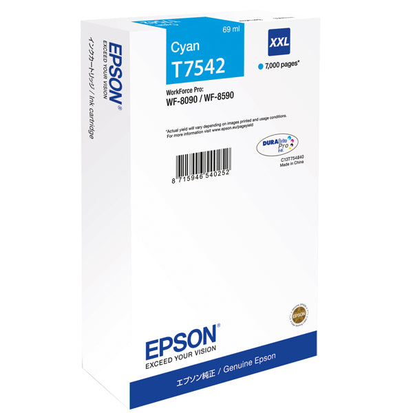 EPSON - C13T75424N - Epson - Cartuccia ink - Ciano - T7542 - C13T75424N - 69ml - EPST75424N -  Conf. da 1 Pz.