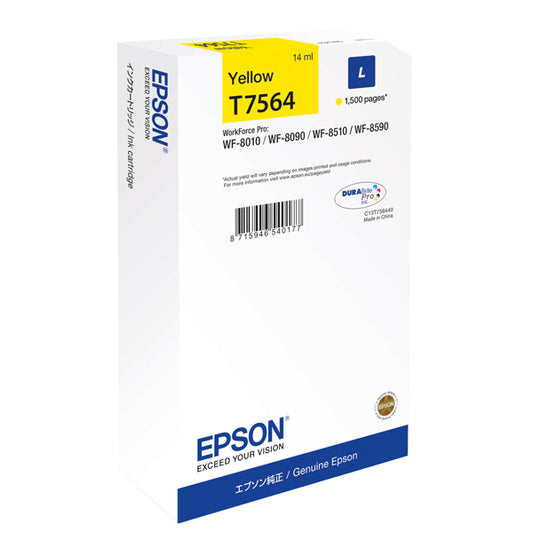 EPSON - C13T75644N - Epson - Tanica - Giallo - T7564 - C13T75644N  - 14ml - EPST75644N -  Conf. da 1 Pz.